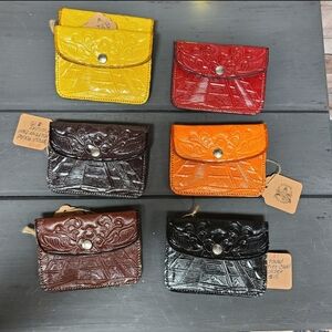 Small Leather tooled Card Holders